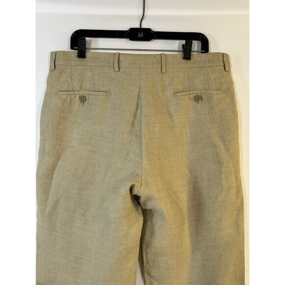 Men’s Linen Tan Pants | Made In Italy Size 36 - Picture 6 of 13